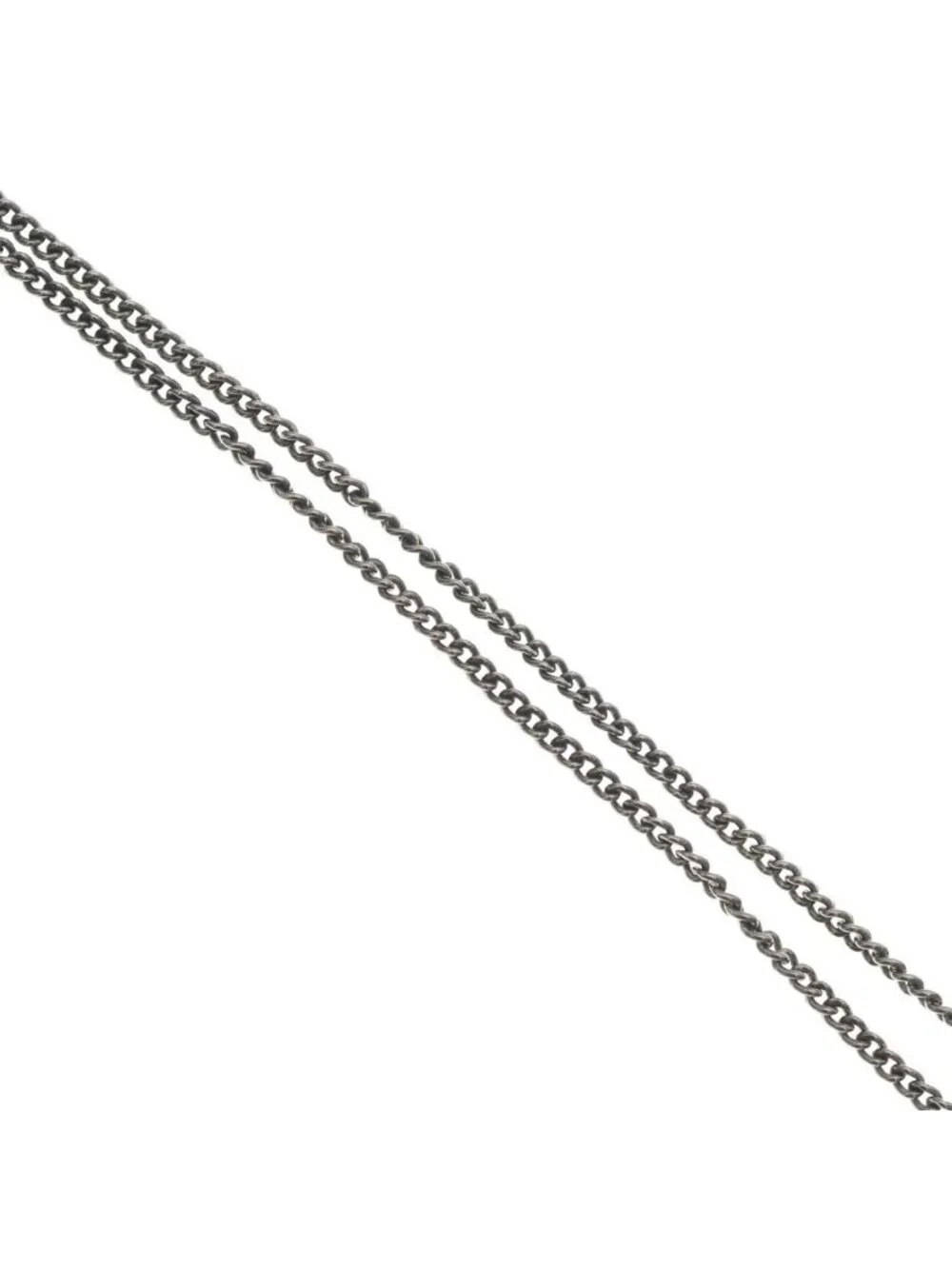 Chanel CC Logo Rhinestone Pendant Chain Silver